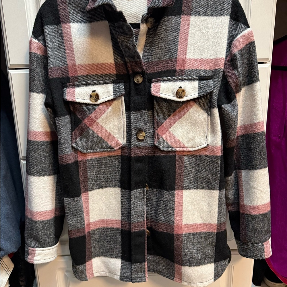 Plaid Button-Up shacket